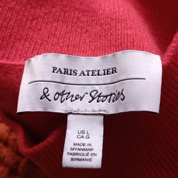 & Other Stories X Anthropologie Red Belted 100% Cashmere Mini Dress - Picture 8 of 12